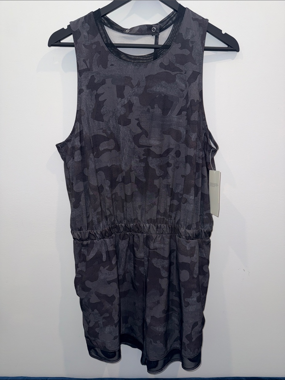 Zella Black and Gray camo Active romper